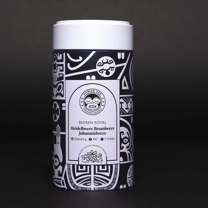 Beerentee „Beeren Royal“ von Tomah Tee mit Heidelbeere, Brombeere und Johannisbeere in der 100-g-Teedose