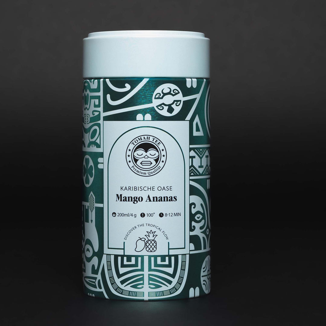Mango-Ananas-Tee „Karibische Oase“ von Tomah Tee in der 100-g-Teedose