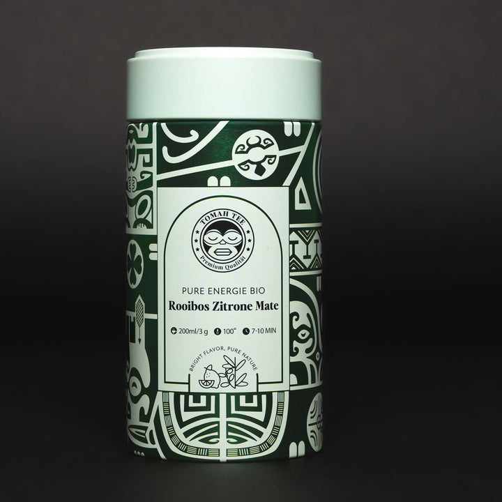 Tomah Tee Pure Energie BIO – loser Bio Tee mit Rooibos, Mate und Zitrone in der 100-g-Premiumdose