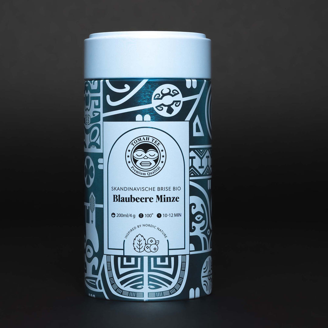 Bio Blaubeere Minze Tee „Skandinavische Brise“ von Tomah Tee in der 100-g-Teedose
